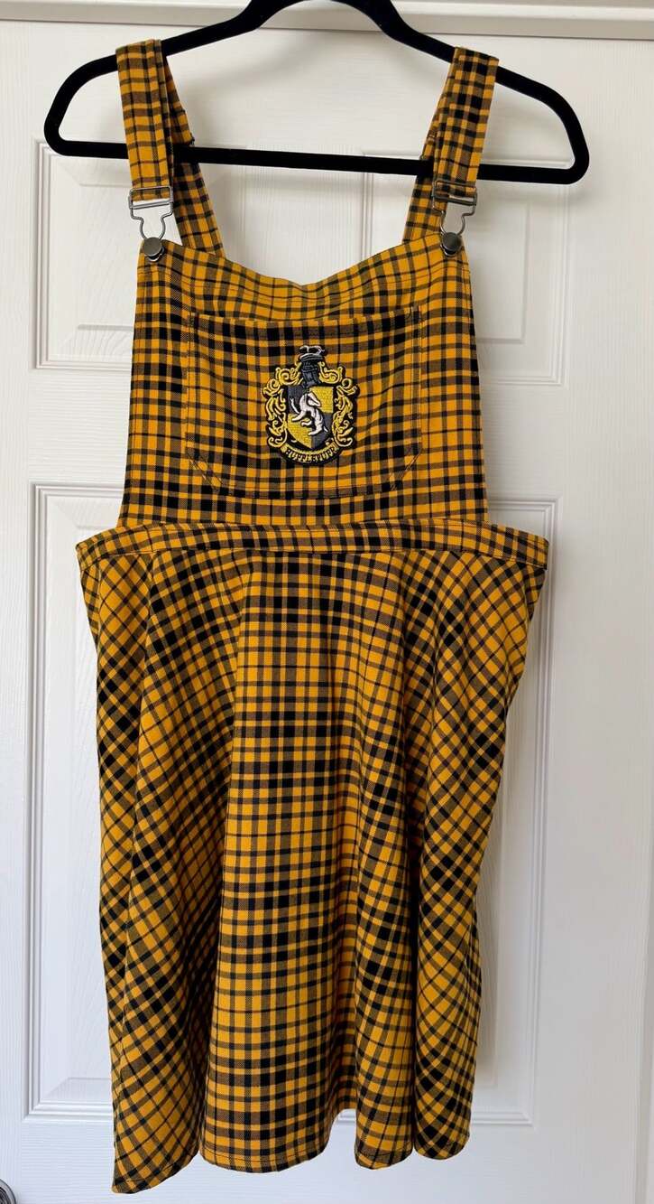 Harry Potter Hufflepuff Plaid Skirtall Plus Size 2X Overall Dress